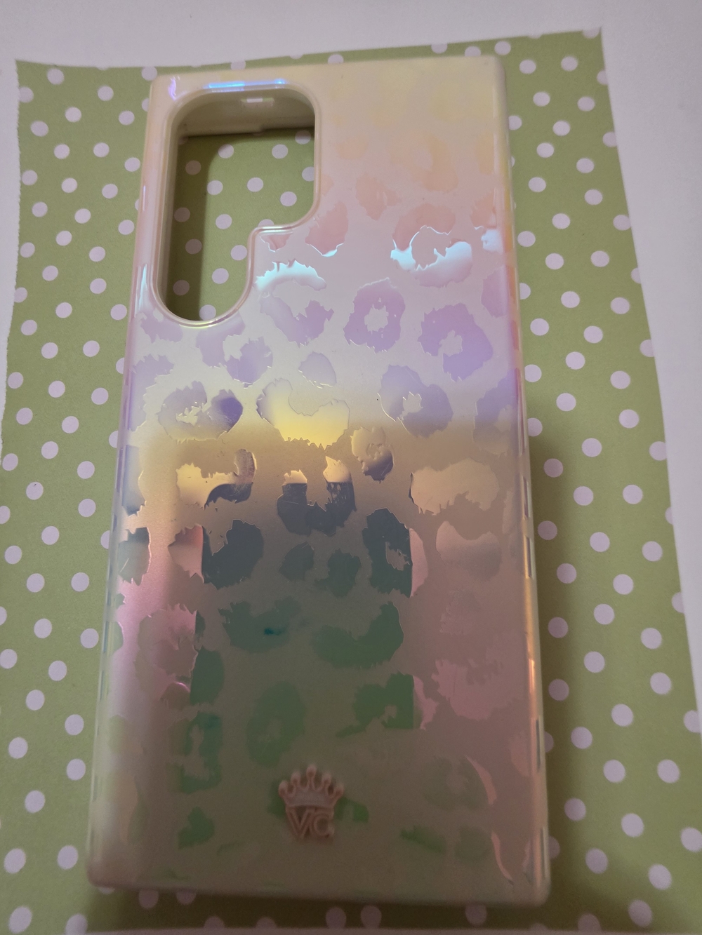Velvet Caviar Iridescent Pastel Leopard Phone Case - Cream Samsung S24 Ultra
